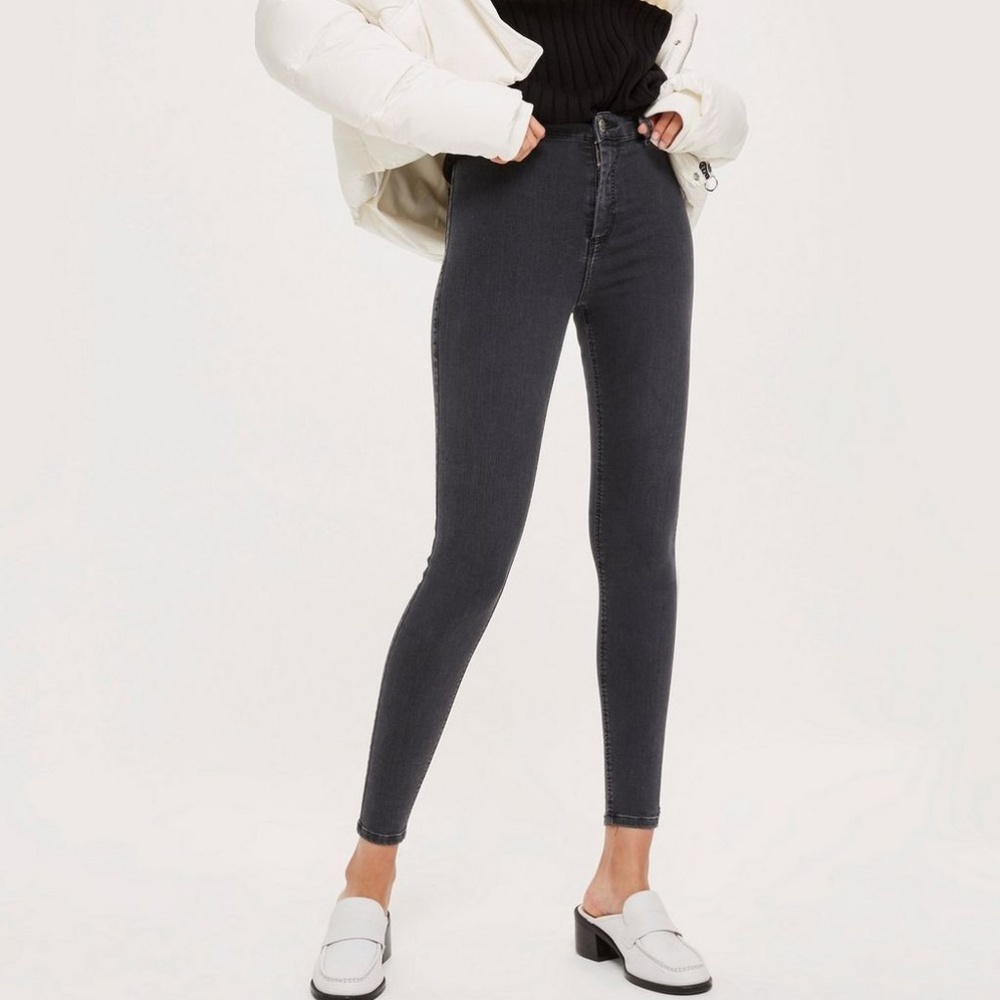 Topshop Washed Black Joni Jeans